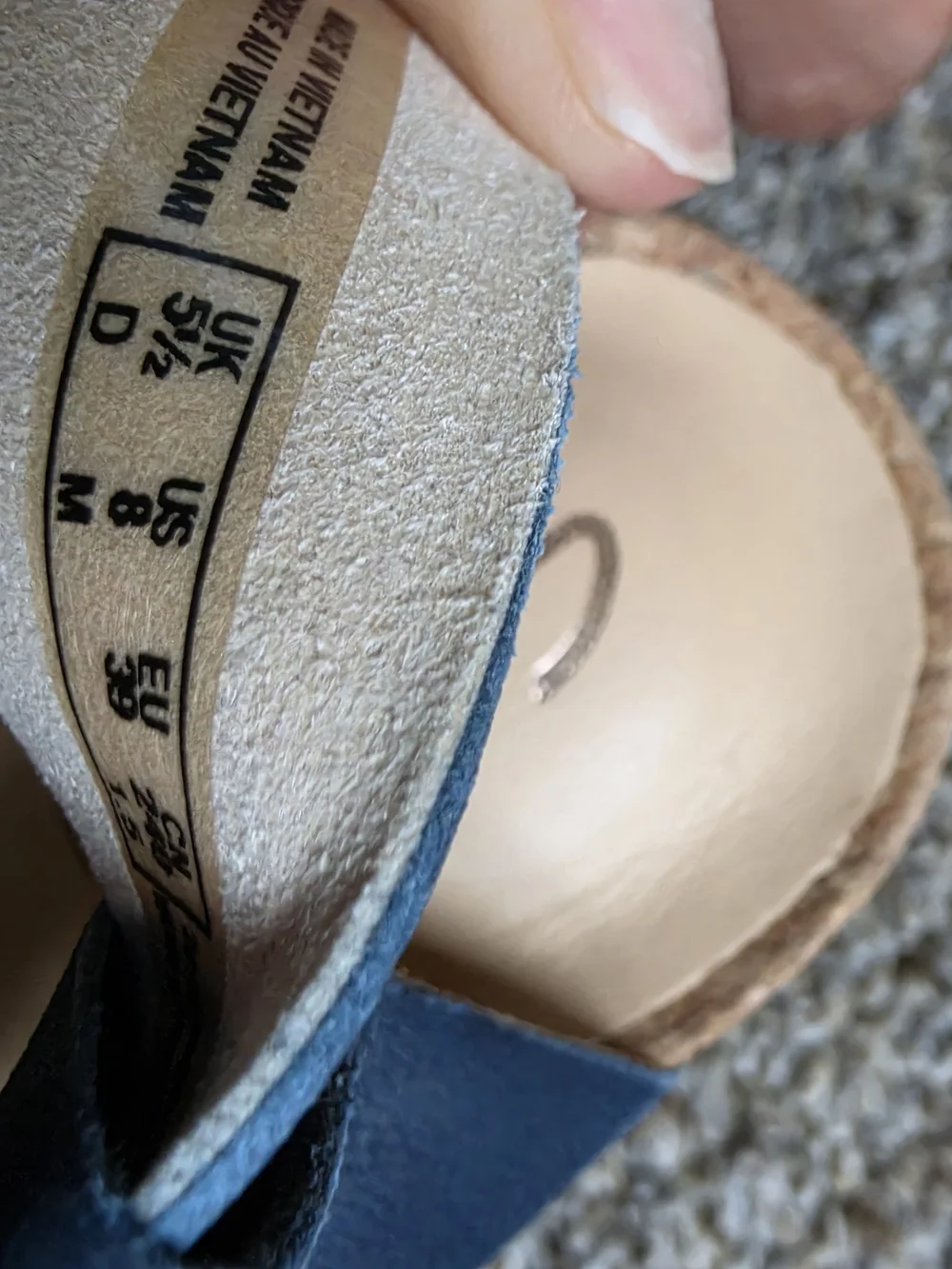 Clarks Navy Blue Wedge Slingback Espadrille